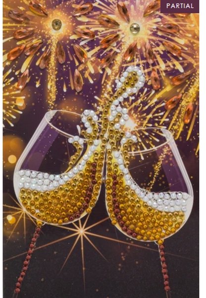 Craft Buddy Craft Buddy Champagne Celebration, 10x15cm Crystal Art Card CCK-10x15B2