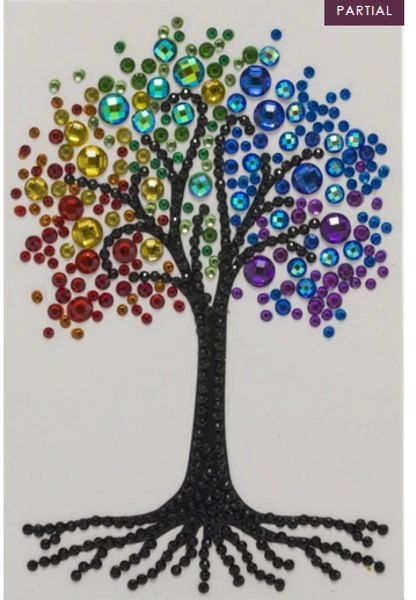 Craft Buddy Craft Buddy Rainbow Tree, 10x15cm Crystal Art Card CCK-10x15B5