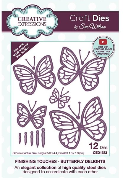 Creative Expressions Sue Wilson Finishing Touches Butterfly Delights Craft Die