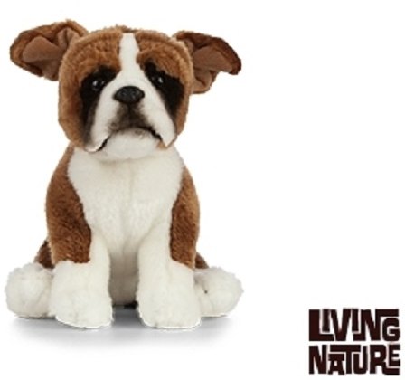 Living Nature Living Nature 20cm Boxer Sitting Soft Toy Dog Puppy AN450