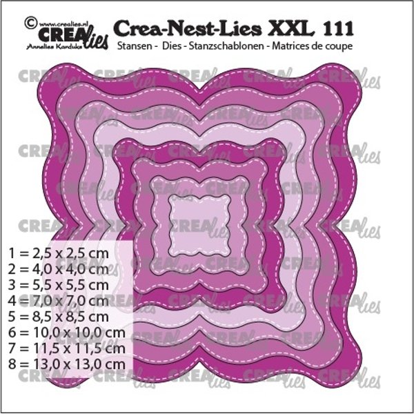 Crealies Crea-Nest-Lies XXL Dies No. 111, Fantasy Shape E, With Stitchline CLNestXXL111