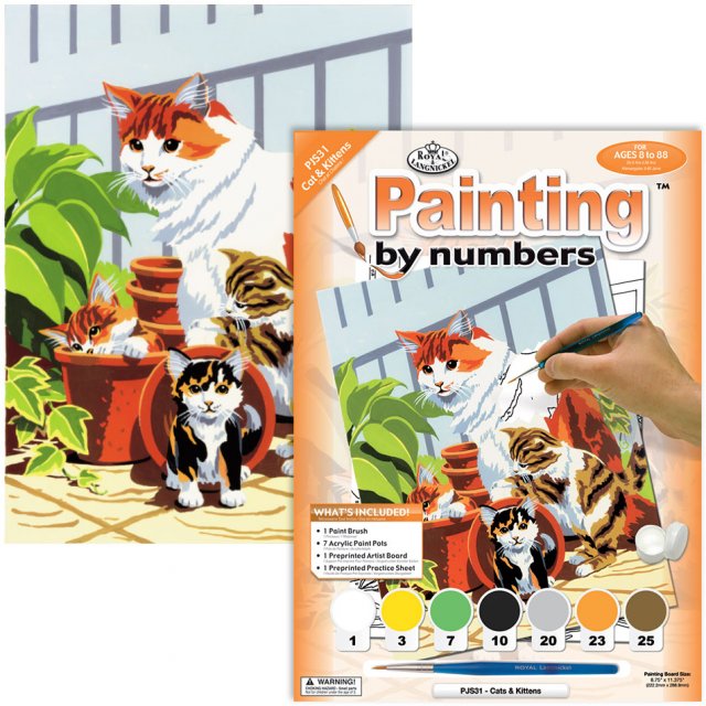 Royal & Langnickel Royal & Langnickel Painting By Numbers Cat and Kittens A4 Art Kit
