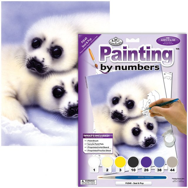 Royal & Langnickel Royal & Langnickel Painting By Numbers Seal & Pup A4 Art Kit