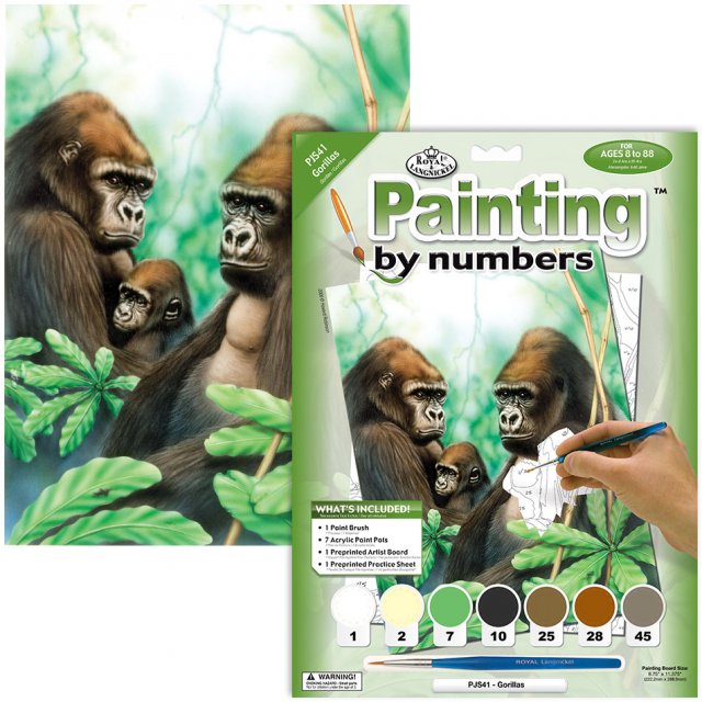 Royal & Langnickel Royal & Langnickel Painting By Numbers Gorillas A4 Art Kit