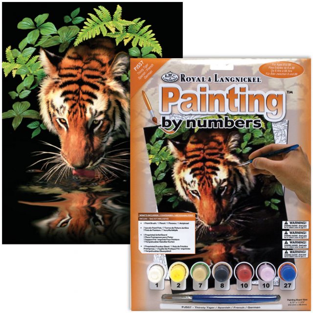 Royal & Langnickel Royal & Langnickel Painting By Numbers Thirsty Tiger A4 Art Kit