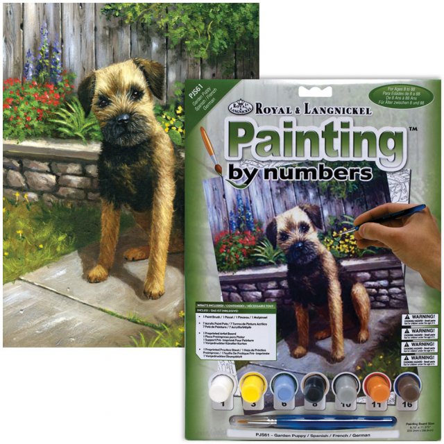 Royal & Langnickel Royal & Langnickel Painting By Numbers Garden Puppy A4 Art Kit