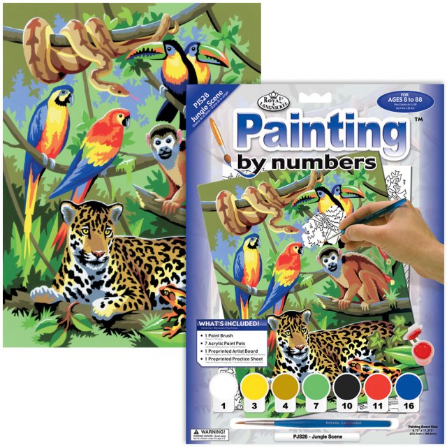 Royal & Langnickel Royal & Langnickel Painting By Numbers Jungle Scene A4 Art Kit