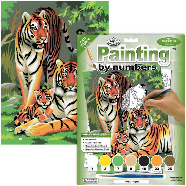 Royal & Langnickel Royal & Langnickel Painting By Numbers Tigers A4 Art Kit