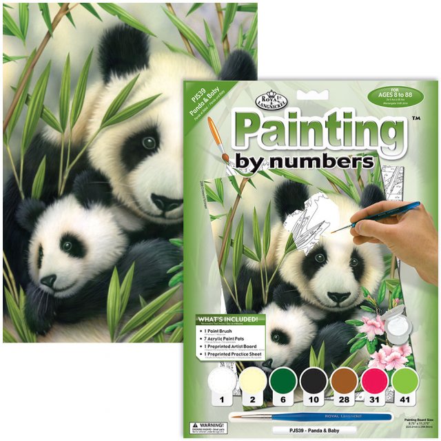 Royal & Langnickel Royal & Langnickel Painting By Numbers Panda And Baby A4 Art Kit