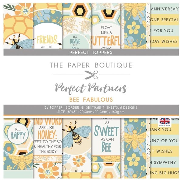 Paper Boutique The Paper Boutique Perfect Partners – Bee Fabulous 8×8 Toppers