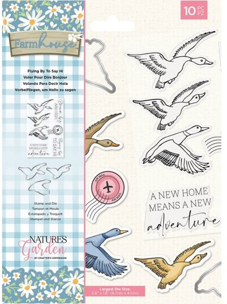 Crafter's Companion Nature's Garden Farmhouse - Stamp & Die - Flying By To Say Hi