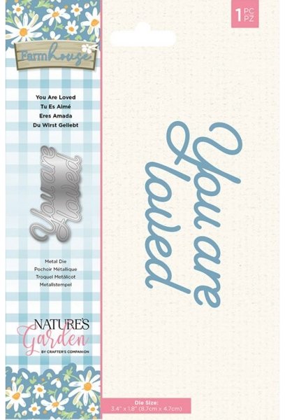 Crafter's Companion Nature's Garden Farmhouse - Metal Die - You're Loved
