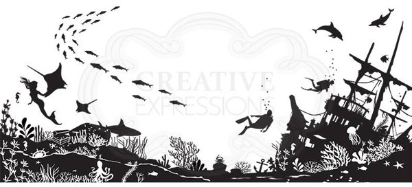 Creative Expressions Creative Expressions Designer Boutique Collection Treasures of the Sea DL Pre Cut Rubber Stamp