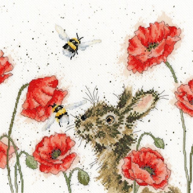 Bothy Threads Bothy Threads Let It Bee Hannah Dale Poppy Hare Counted Cross Stitch Kit XHD86