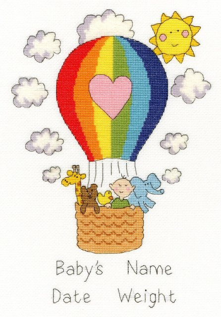 Bothy Threads Bothy Threads Balloon Baby Sampler Counted Cross Stitch Kit XNB8