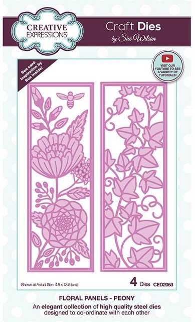 Creative Expressions Sue Wilson Floral Panels Peony Craft Die