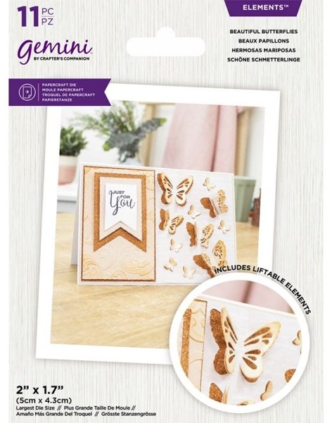 Crafter's Companion Gemini - Elements - Lift'ables Die - Beautiful Butterflies