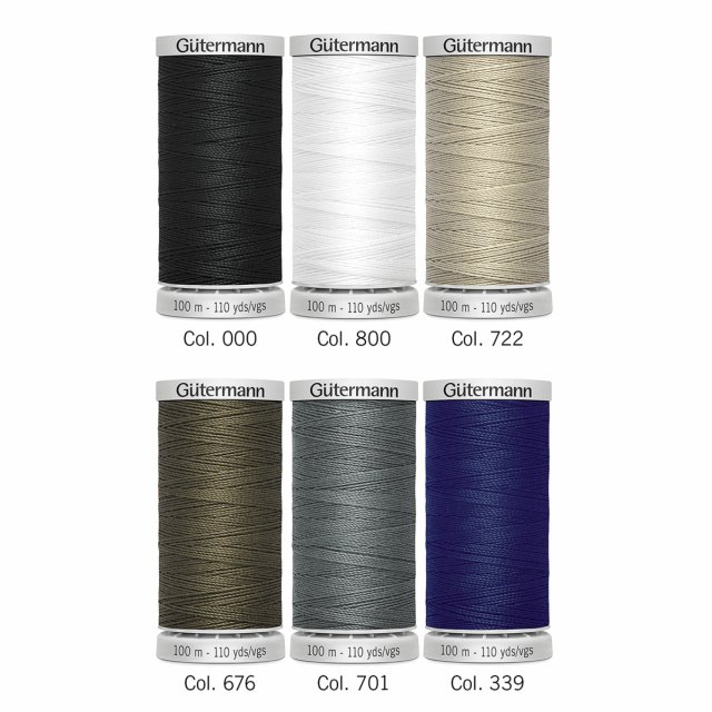 Gutermann Gutermann Sewing Thread Set Extra Strong 6 x 100m Basic Colours 734528 1