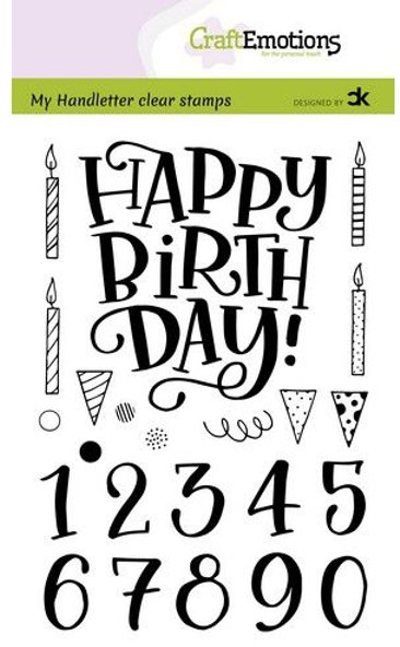 Craft Emotions CraftEmotions Clearstamps A6 - Happy Birthday & Numbers