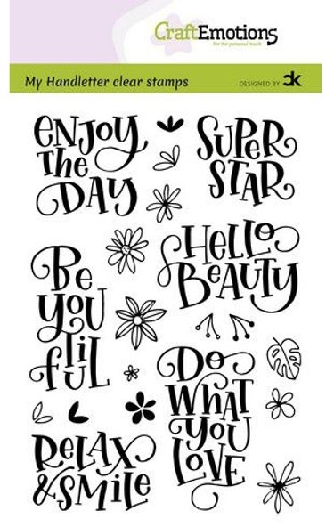 Craft Emotions CraftEmotions Clearstamps A6 - handletter - Enjoy the day - Super star