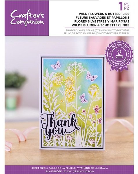 Crafter's Companion Crafters Companion Photopolymer Stamp - Wild Flowers & Butterflies