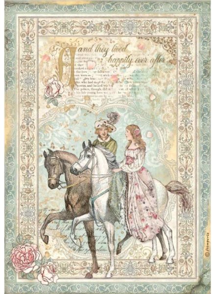 Stamperia Stamperia A4 Rice Paper Packed - Sleeping Beauty Prince On Horse – 5 for £9.99 DFSA4575