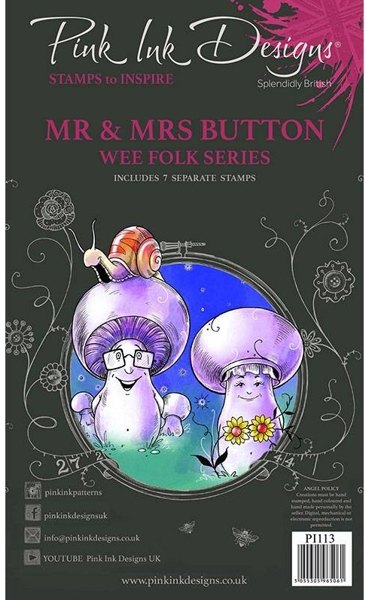 Pink Ink Pink Ink Designs Mr & Mrs Button A6 Clear Stamp