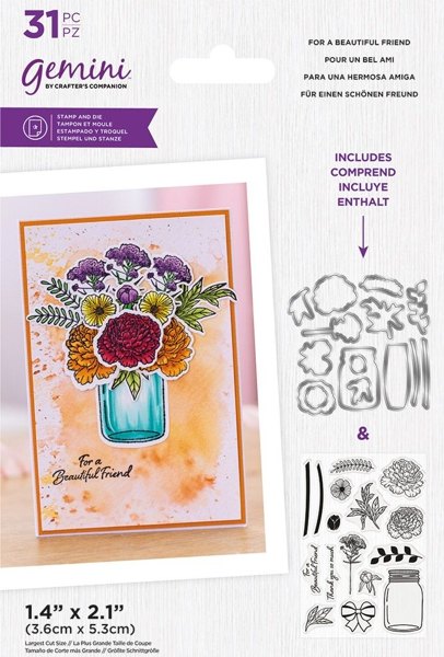 Crafter's Companion Gemini - Stamp & Die - Build-A-Bouquet - For a Beautiful Friend GEM-STD-BAB-FABF