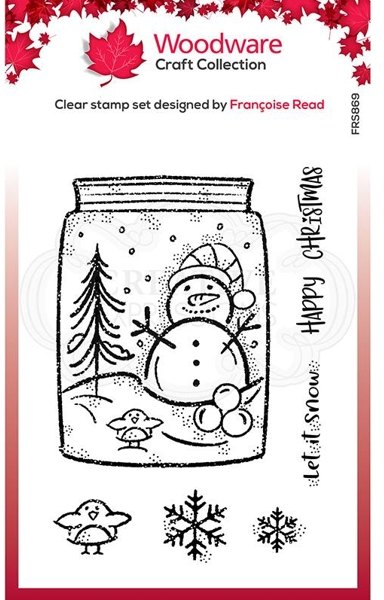 Woodware Woodware Clear Singles Snow Jar 4 in x 6 in Stamp FRS869