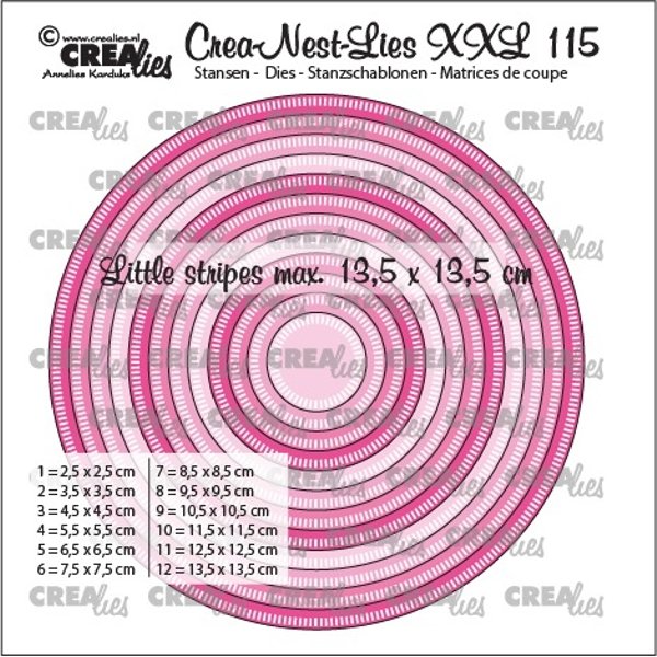 Crealies Crea-Nest-Lies XXL Dies No. 115, Circles With Little Stripes CLNestXXL115