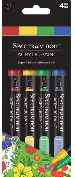 Crafter's Companion Spectrum Noir Acrylic Paint Marker (4PC)-Bright