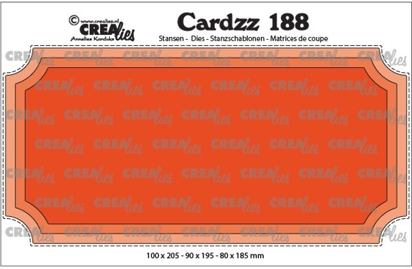 Crealies Crealies Cardzz Dies No. 188, Slimline H, Ticket CLCZ188