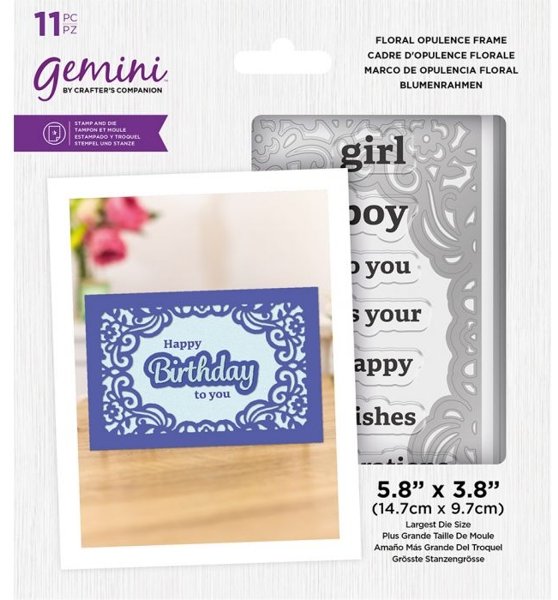 Crafter's Companion Gemini - Stamp & Die - Floral Opulence Frame