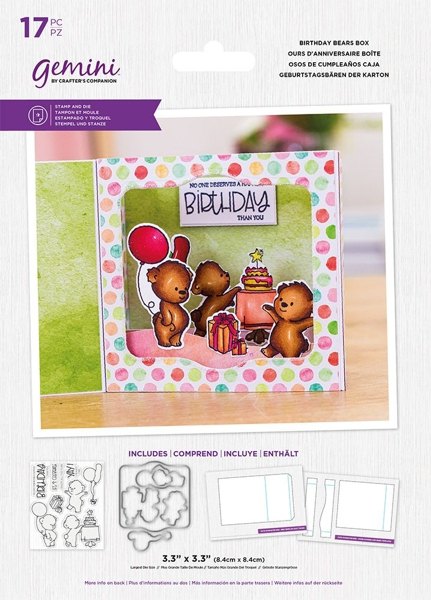 Crafter's Companion Gemini - Stamp & Die - Birthday Bears Box