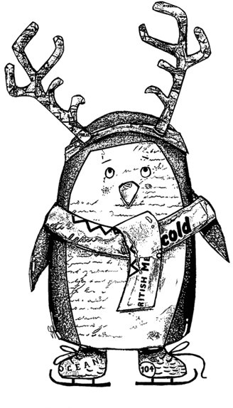 Crafty Individuals Crafty Individuals 'Pablo the Penguin' Red Rubber Stamp CI-557