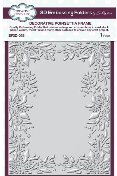 Creative Expressions Creative Expressions Decorative Poinsettia Frame  5 3/4 in x 7 1/2 in 3D Embossing Folder