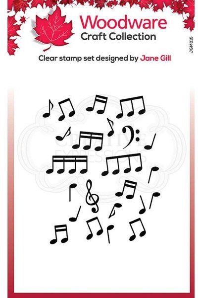 Woodware Woodware Clear Singles Mini Music Background 3.8 in x 2.6 in Stamp