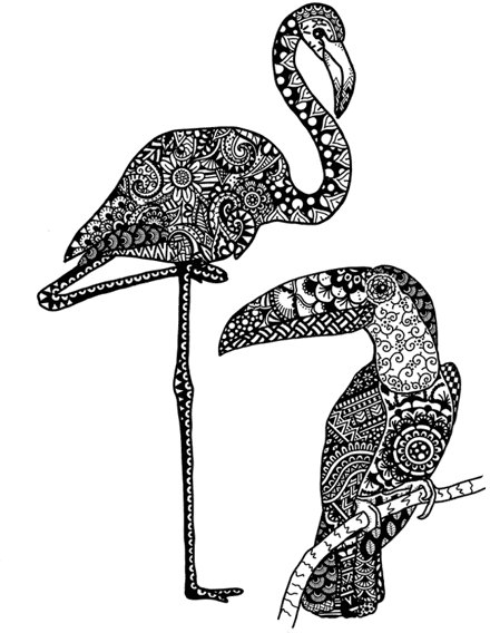 Crafty Individuals Crafty Individuals 'Two Tropical Birds'  Red Rubber Stamp CI-563