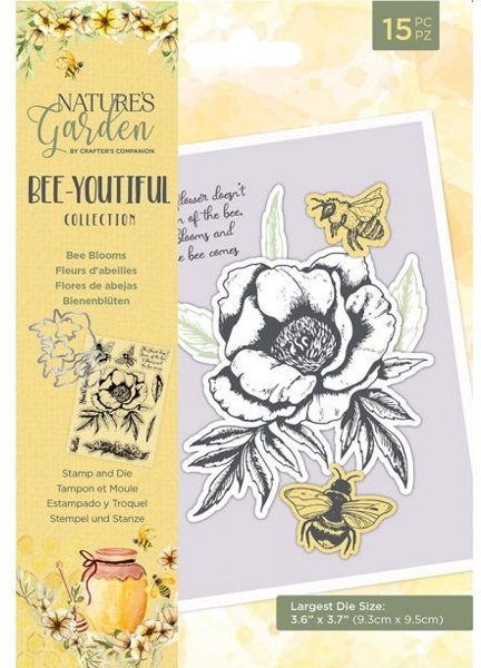Crafter's Companion Nature's Garden Bee Youtiful Collection - Stamp & Die- Bee Blooms