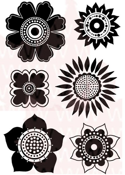 Woodware Woodware Stamps Flower Head Selection