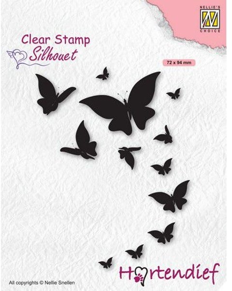 Nellie Snellen Nellies Choice Clearstamp - Silhouette Pets - Butterflies SIL094