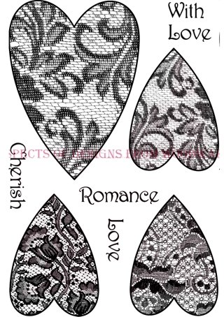 Woodware Woodware Stamps Lace Hearts