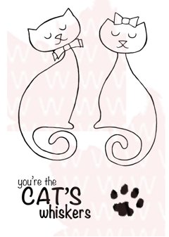 Woodware Woodware Stamps Mr and Mrs Cat