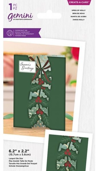 Crafter's Companion Gemini Centrepiece Create a Card Die - Sprig of Holly