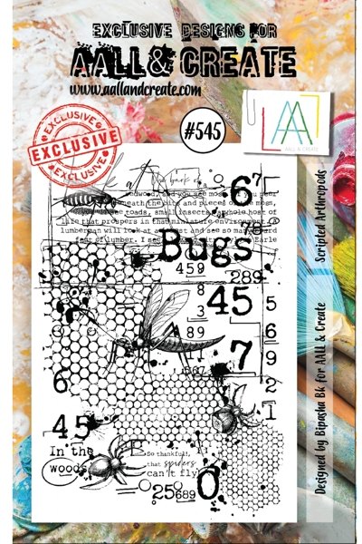 Aall & Create Aall & Create A7 Stamp #545 - Scripted Anthropods