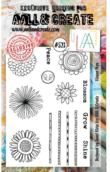 Aall & Create Aall & Create A6 Stamp #523 - Flower Pops