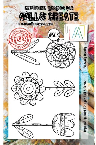 Aall & Create Aall & Create A7 Stamp #508 - Blooming Doodles