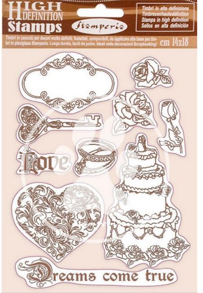 Stamperia Stamperia Natural Rubber Stamp 14x18 cm - Sleeping Beauty Dreams Came True WTKCC202