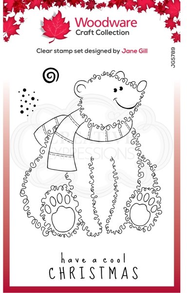 Woodware Woodware Clear Singles Festive Fuzzies - Polar Bear 4 in x 6 in Stamp