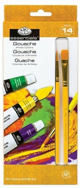 Royal & Langnickel Royal & Langnickel 12 x 12ml Gouache Paint Set with 2 Brushes GOU12-3T